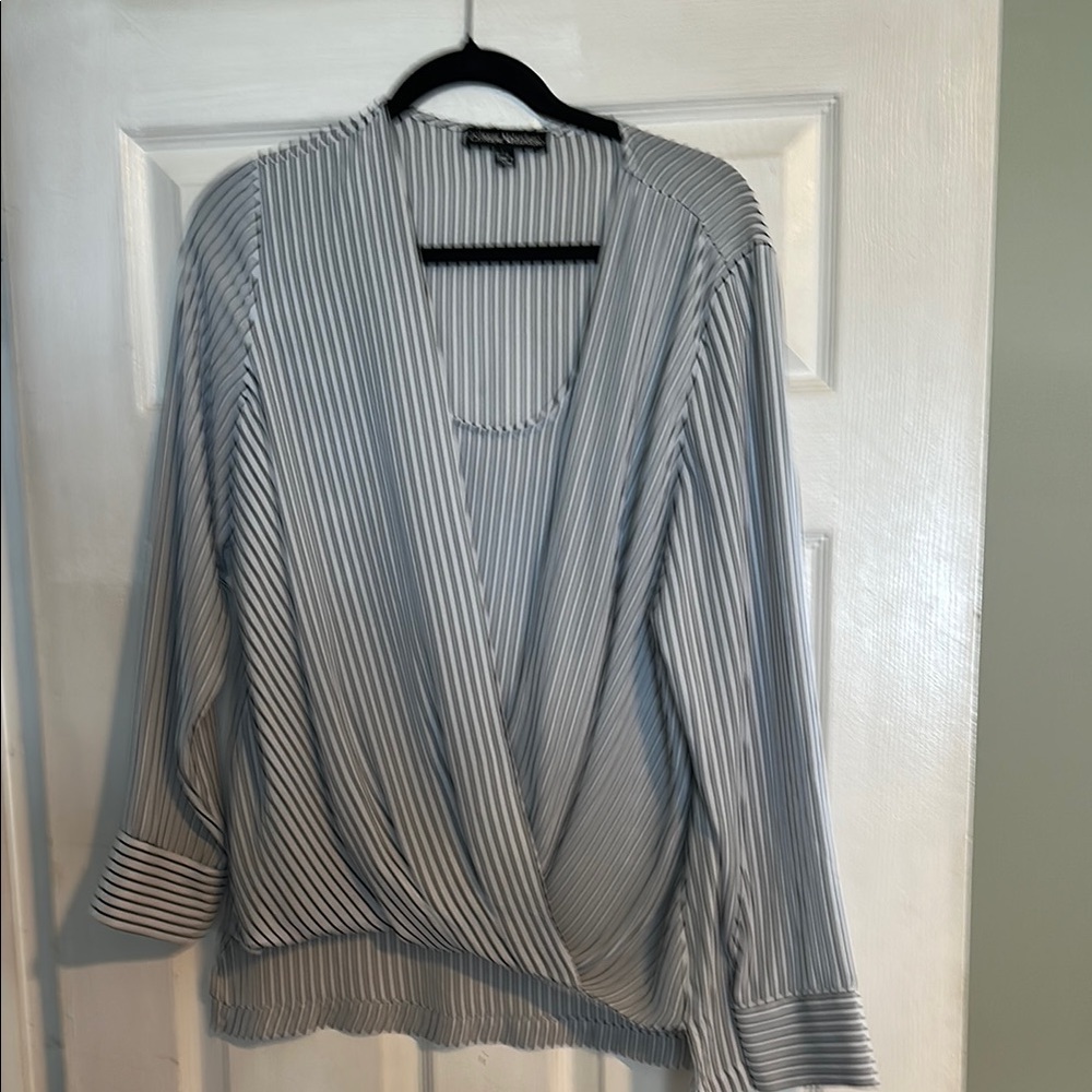 Striped Wrap Blouse